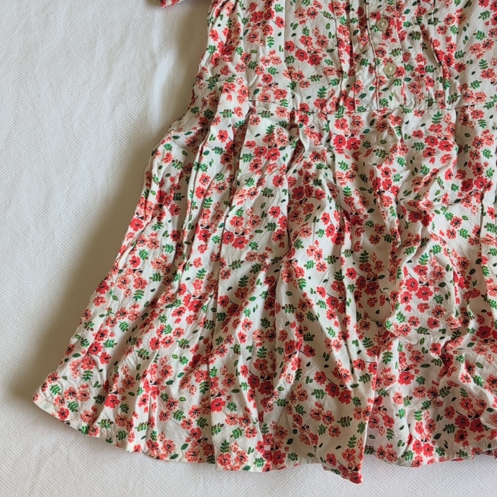babyGap pretty autumn floral rayon collared shirt dress 4T toddler girls - Picture 4 of 6